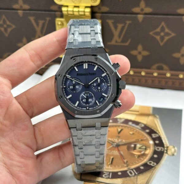 Dong Ho Audemars Piguet Replica 11 Royal Oak Chronograph 26240 Vo Gom Mat Xanh Than APS 41mm 12 768x768 1