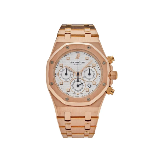 audemars piguet royal oak 26022or oo d088cr 01 chronograph rose gold white dial audemars piguet 40273216930036