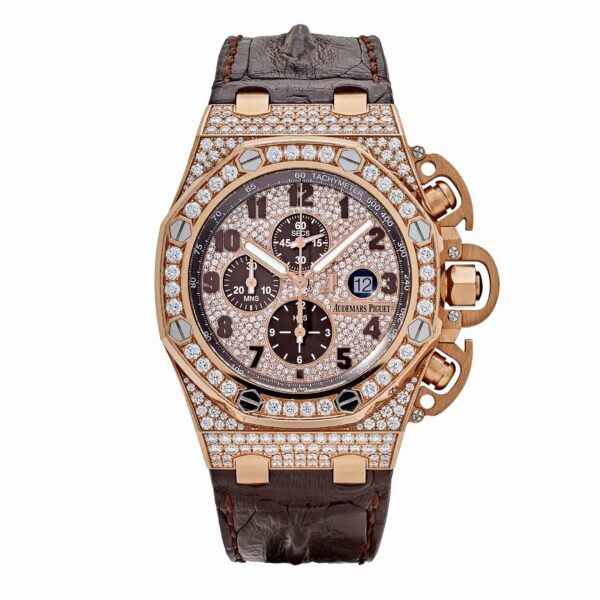 audemars piguet royal oak offshore 26215or zz a801cr 01 chronograph rose gold pave diamond dial 2016 audemars piguet 43560449016052
