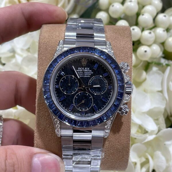 Dong Ho Rolex Che Tac Daytona 126599TSA Boc Vang Trang 18K Da Sapphire Xanh Nhan Tao 40mm 9