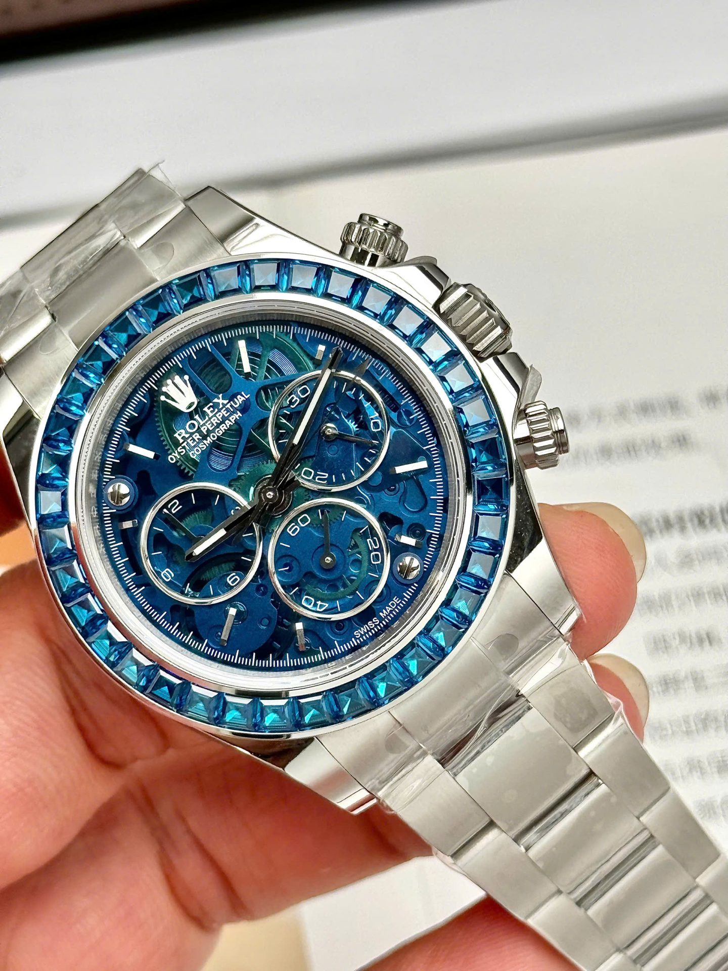 Rolex Daytona Arolla Challenge Blue Dial Skeleton 40mm - Image 7