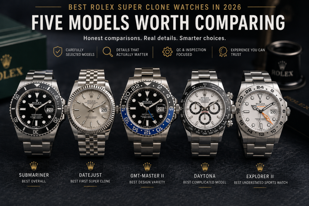 Best Rolex Super Clone Watches in 2026: Five Models Worth Comparing